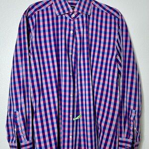 Boss Blue and Pink Checkered Casual Shirt